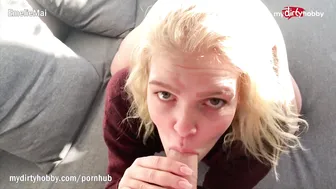 Blonde teen with a tight gripping pussy gets creampied POV