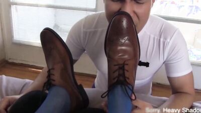 Muscled Submissive Kneels And Worships His Master Feet