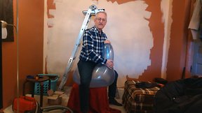 Old Daddy Jacked Off in Latex: Balloon Fuck Fest!