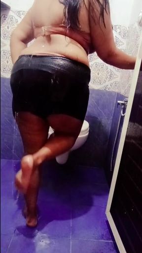 Captivating moment from "Indian Big Boobs Step Sister Arya in Bathroom"