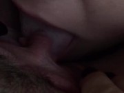 FTM with big cock gets blowjob from cis girl