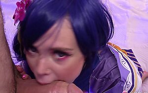 Naughty slutty girl  Bella Grey fucked by such a big dick.