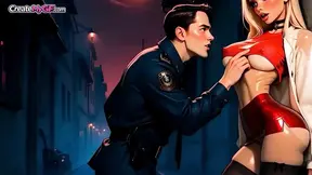 Busty blonde babe and a big-dicked cop have steamy street fun in 3D Animation X