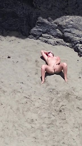 Naked Beauty on Beach - Drone POV Erotic Relaxation