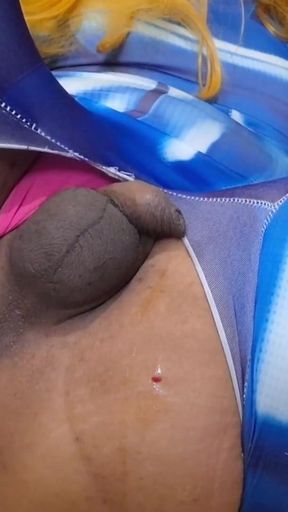 Sexy Tgirl Moans Loudly After Anal Fucking in Torn Halloween Costume   Clip 1