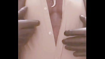 Masked Leather Attired Nipple Play Bloated Belly Smoke