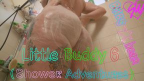 Little Buddy 6: Shower Adventures! Babs Bear's tiny friend watches her clean and pleasure herself...no touching! Just looking!