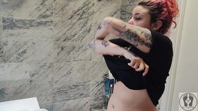 pee golden shower myself on my face before a regular shower