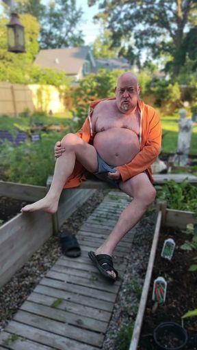 Enjoying My Backyard - Naked!