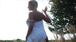 Sharon Cherry - Two girls showing pussies in the sunset
