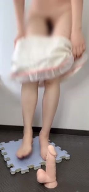 Halloween cosplay - masturbation by swallowing fake sperm with a syringe ハロウィンコスプレ 注射器で偽精子飲み込みオナニー 万