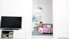 Hot GILF Arwen slurps BBC in POV interracial blowjob