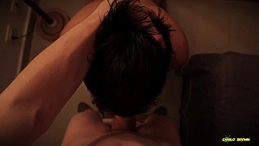 POV Blowjob Cum Eating Daddy Camilo Brown Sucking Big Cock Twink Nico Mucci