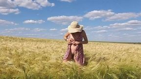 Romantic grain field tryst leads to ass fuck and upskirt fun