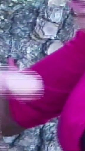 Black Shemale with a Huge Cock Fucked Outdoors by Guys