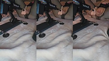 Virgin sexy wife first time with fucking machine
