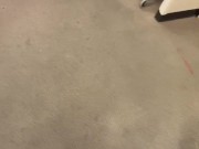 Guy jerks off in public dressing room until cum