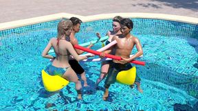 AWAM #32 Playing games in water get a cumshot