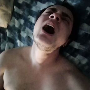 FTM MOANING while fucking himself with a dildo