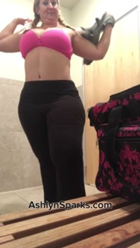 Locker Room Undressing &amp; Shower - Ashlyn Sparks locker room watcher series