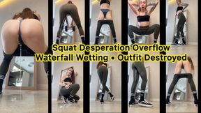 Desperate Gym Squat Wetting â€“ Full Bladder Loss of Control in Leggings