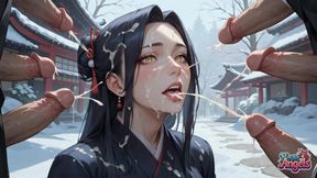 Snow Shrine Kimono Squirting Triple Penetration Orgy
