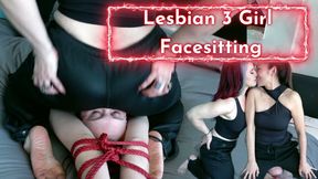 Lesbian 3 Girl Facesitting with Mz Kim, Luna Lain and Domina Andrea Rosu: Sensual Domination & Ass Worship 4K