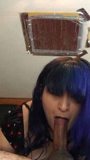 Little Goth Mouth Vs Big Juicy Cock