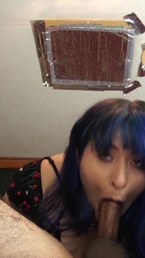 Little Goth Mouth Vs Big Juicy Cock