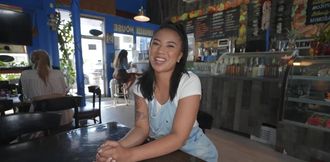 Asian waitress creampied after intense POV sex