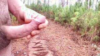 Creamy cock out on the trail on a warm winter