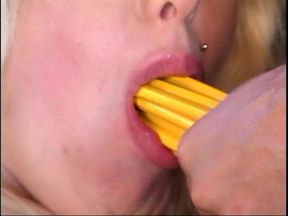 Big titted blonde slut gets dp plowed in the interracial threeway action