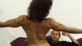 ”Retro milf gives passionate blowjob before riding rough”