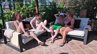 Outdoor Poolside Fucking with Katt and Lily