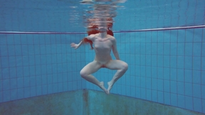 Mesmerizing Polish teen Alice swimming without clothes on