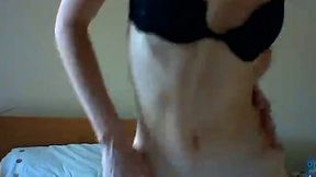 Sexy blondie with small perky tits strips nude for me on webcam