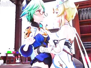 Sucrose x Lumine Hawt Midnight Sex Scene Part 1 - Genshin Impact Manga