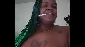 EBONY CIGARETTE SMOKING FETISH