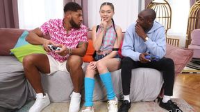 Two huge black dicks for a passionate white girlfriend Kwini Kim