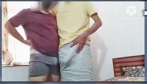 Wow First Time I hold my stepbrother cock while he was wearing lungi