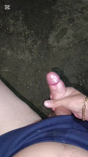 Outdoors at Night, Peeing and Hot Cumshot