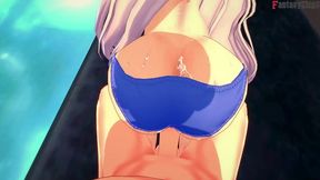 belfast bikini sex on the pool - red - azur lane - full & pov on sheer & ptrn: fantasyking3