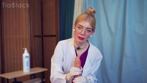 Penis Examination turns into Handjob and Cum Encouragement - Doctor Tia Black talks you through medical exam with latex gloved handjob, dirty talk, pov roleplay, cumshot