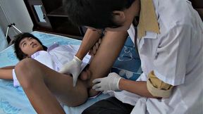 Hot Asian chick gets a hot enema & a sticky creampie from her doctor