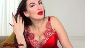 KinkyDomina red corset boob trance 4k