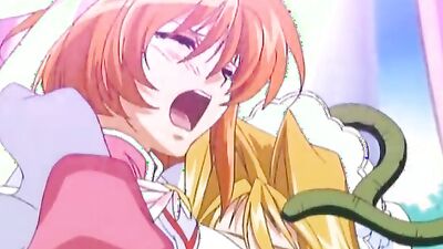 Big-titted anime babe gets her holes stretched in a monster frenzy