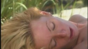 Cute blonde chick with great tits rides a big cock in tropical paradise