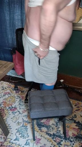 Jerk off in Titey Whities and Long Blue Socks