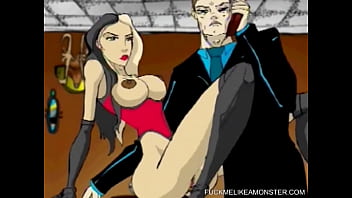 Busty cartoon slut gets pussy licked