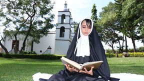 Stunning nun Yudi Pineda opens her tight ass for a lustful priest